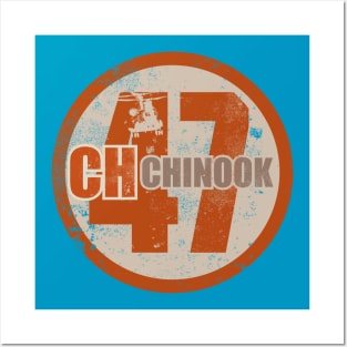 CH-47 Chinook Retro Patch (distressed) Posters and Art